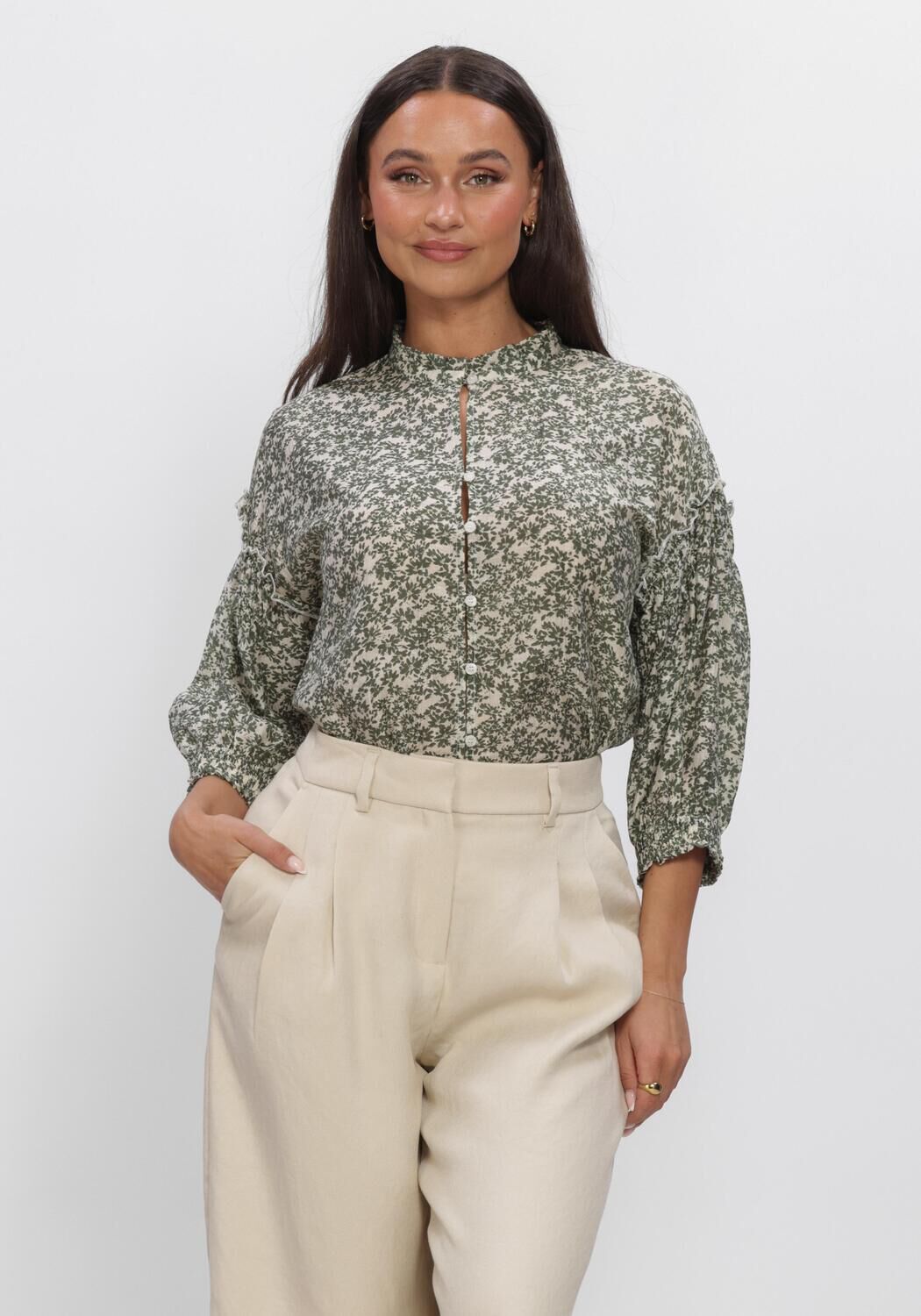 Wei&szlig;e MSCH COPENHAGEN Blusen MSCHSERAPHINA 3/4 SHIRT AOP - large