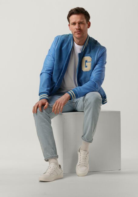 Blaue GOOSECRAFT Lederjack GC MELROSE BOMBER - large