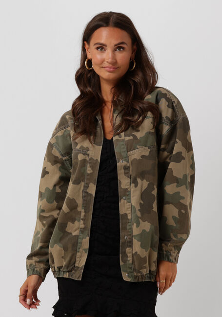 Grüne ALIX THE LABEL Jack LADIES WOVEN OVERSIZED CAMOUFLAGE JACKET - large