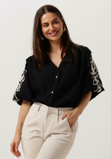 Schwarze NUKUS Blusen TINA BLOUSE EMBROIDERY - large