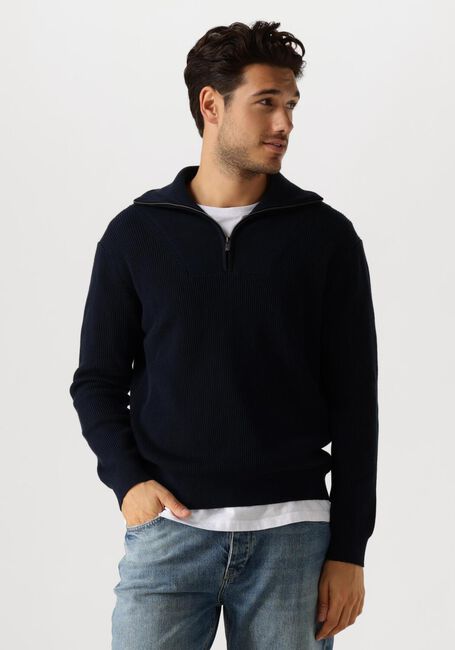 Dunkelblau PURE PATH Pullover LOOSE FIT KNITWEAR HALFZIP818 - large