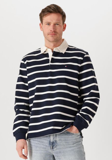 Dunkelblau TOMMY HILFIGER Polo-Shirt ESSENTIAL STRIPED RUGBY - large