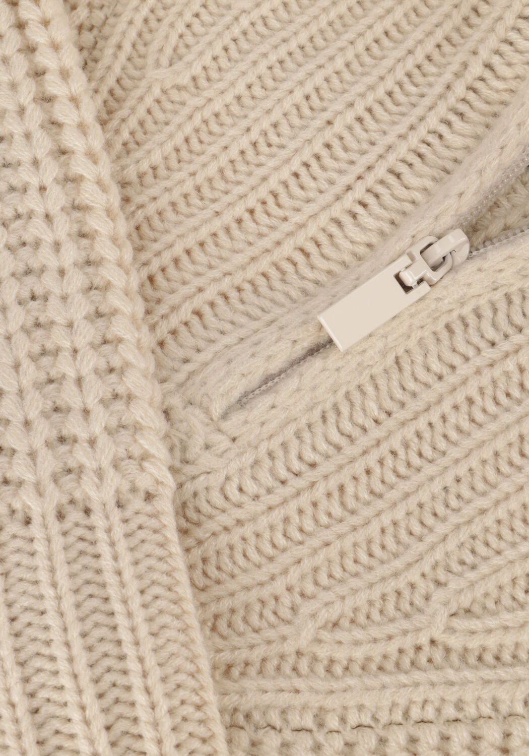 Sand COLOURFUL REBEL Pullover YFKE KNITWEAR ZIP PULLOVER - large