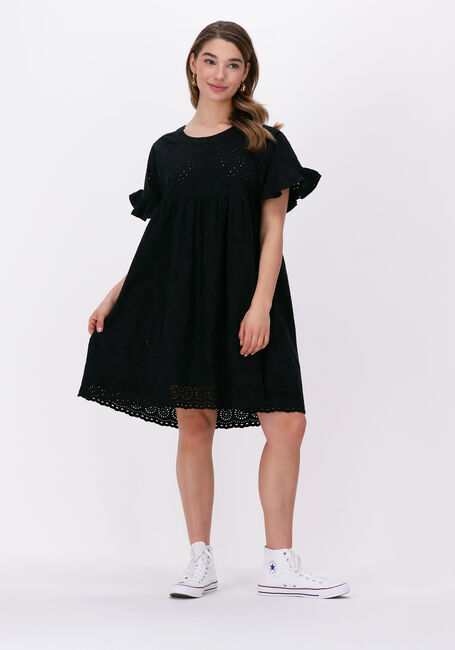 Schwarze COLOURFUL REBEL Minikleid RISSEY BRODERIE ANGLAISE BABYDOLL DRESS - large