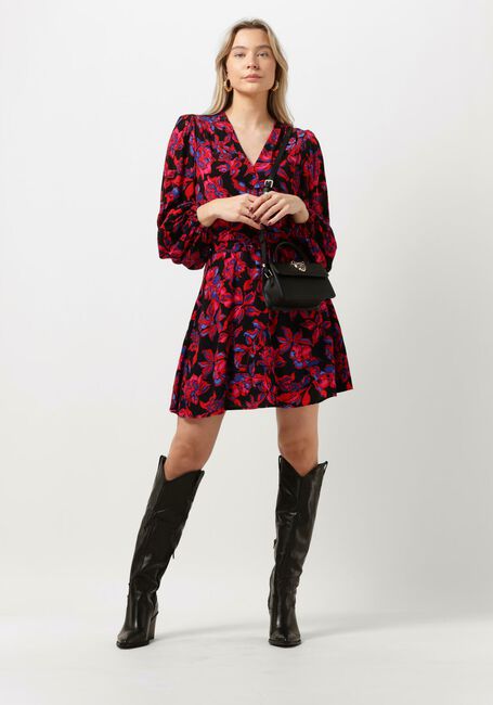 Mehrfarbige/Bunte ALIX THE LABEL Minikleid LADIES WOVEN FLORAL DRESS WITH SMOCKED WAIST - large