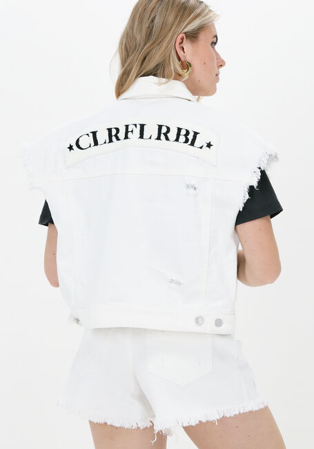 Wei&szlig;e COLOURFUL REBEL Gilet ASH LE REBELLE RIPPED DENIM GILET - large