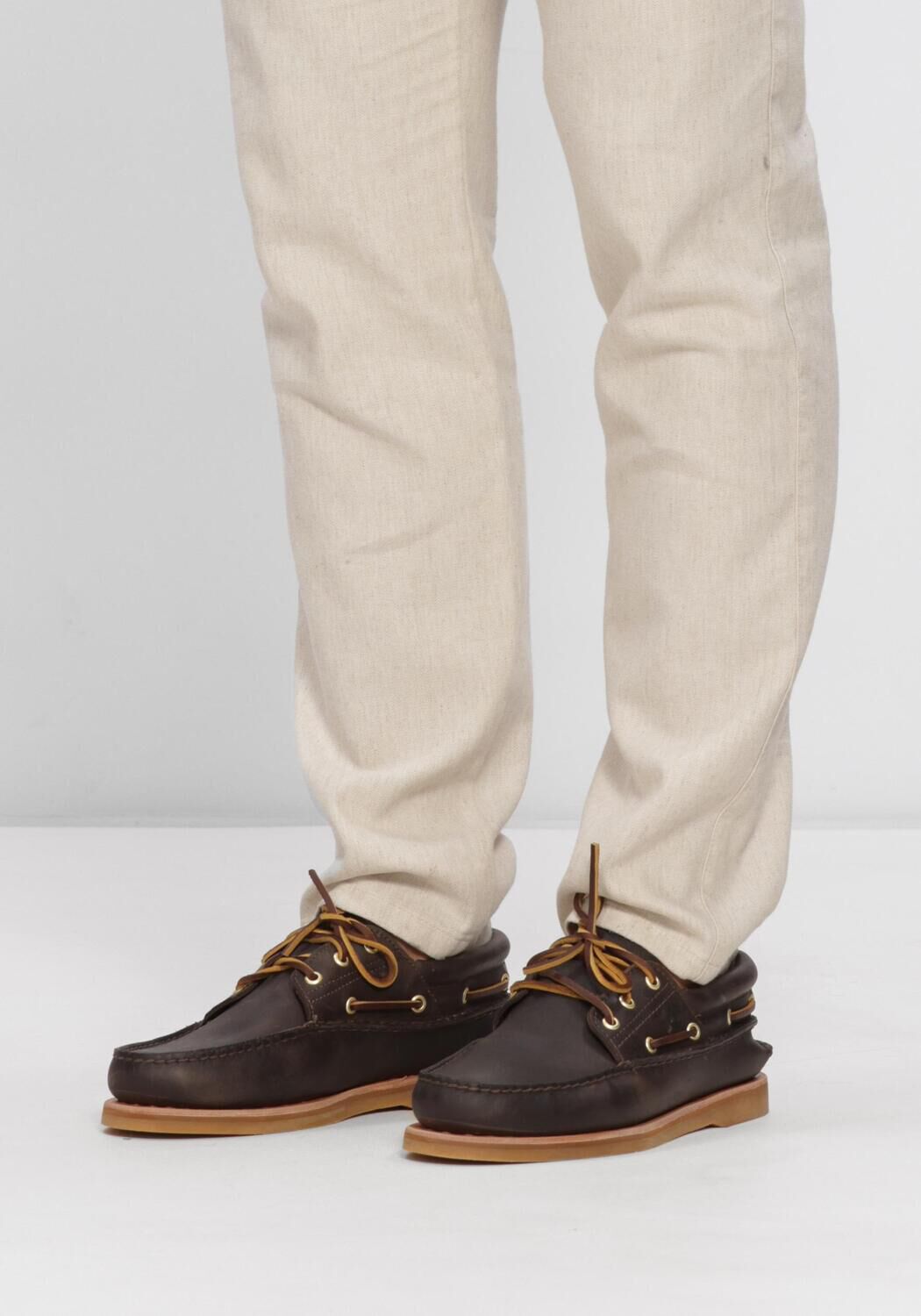 Braune TIMBERLAND Schn&uuml;rschuhe CRAFTED BOAT - large
