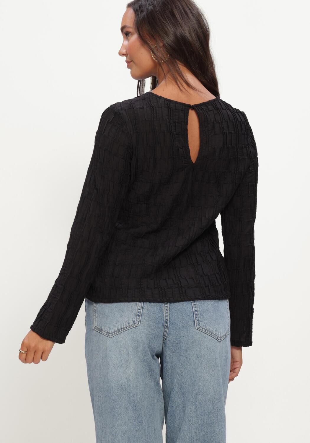 Schwarze OBJECT Top OBJEVIE L/S RE TOP NOOS - large