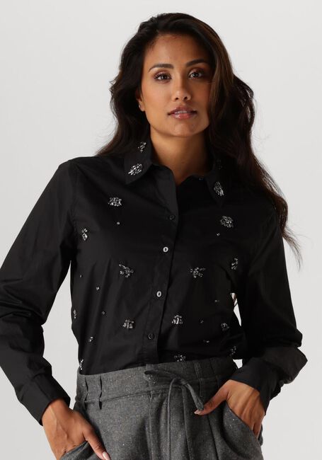 Schwarze SUMMUM Blusen BLOUSE CRISPY POPLIN DIAMANTS - large