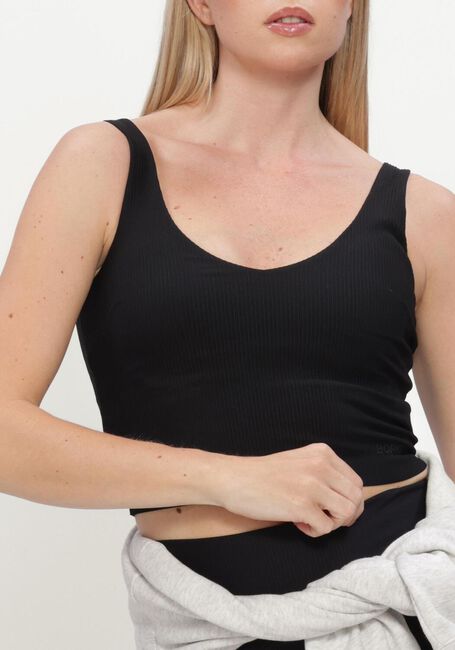 Schwarze BJORN BORG Sporttops STUDIO RIBBED V-NECK TOP - large