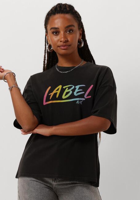 Graue ALIX THE LABEL T-shirt LADIES KNITTED WASHED LABEL T-SHIRT - large