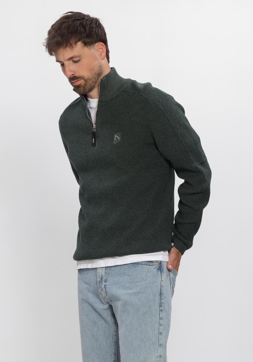 Dunkelgr&uuml;n CHASIN Pullover OSCAR BRIK HALF ZIP - large