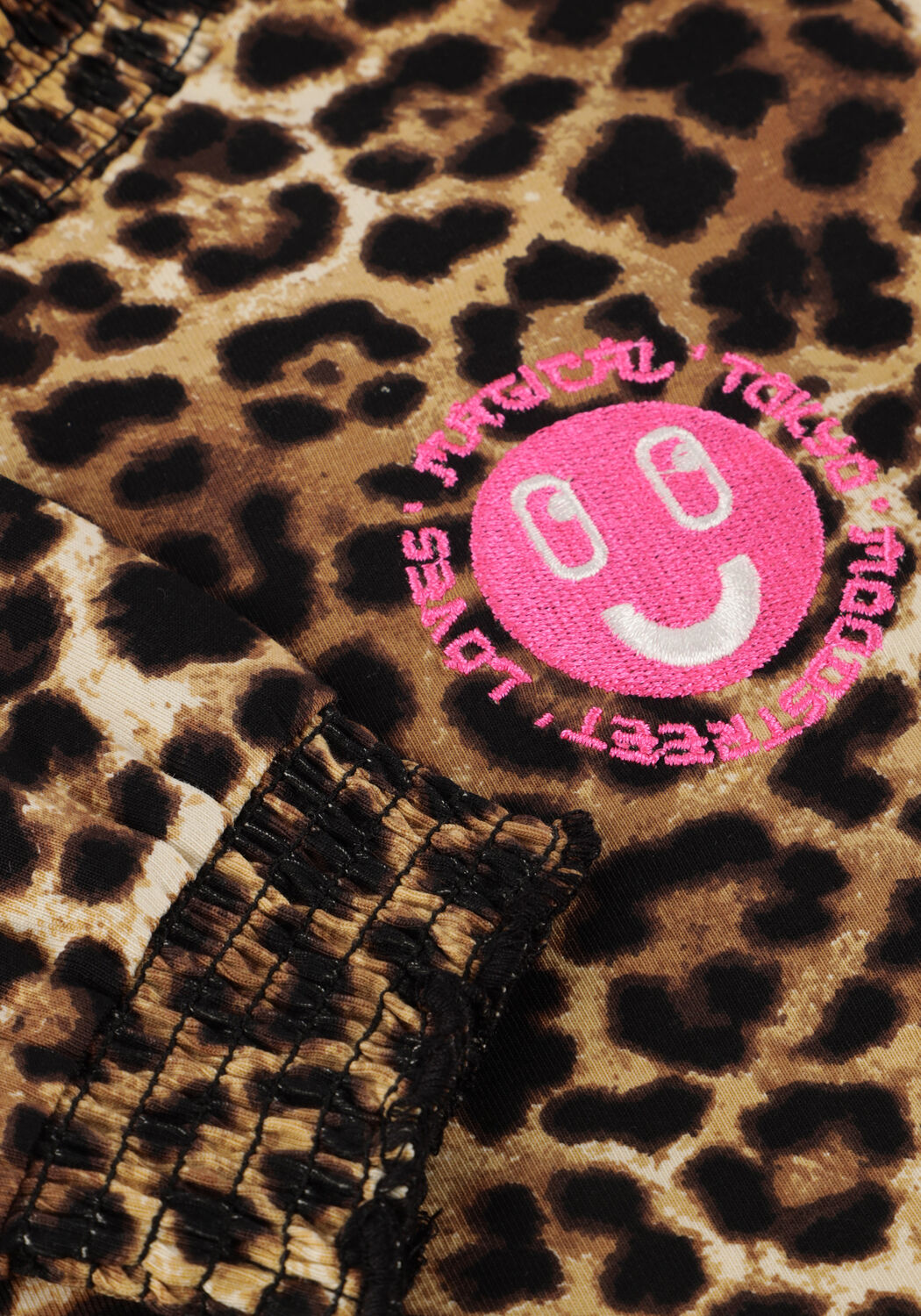 Mehrfarbige/Bunte MOODSTREET Top LAURE SMOCK-NECK LEOPARD TOP - large