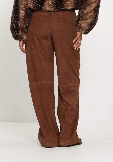 Braune STUDIO AR Hose DAVINA GOAT SUEDE - large