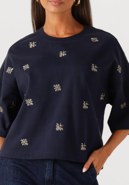 Dunkelblau SUMMUM T-shirt EMBELLISHED SHORTSLEEVE - large