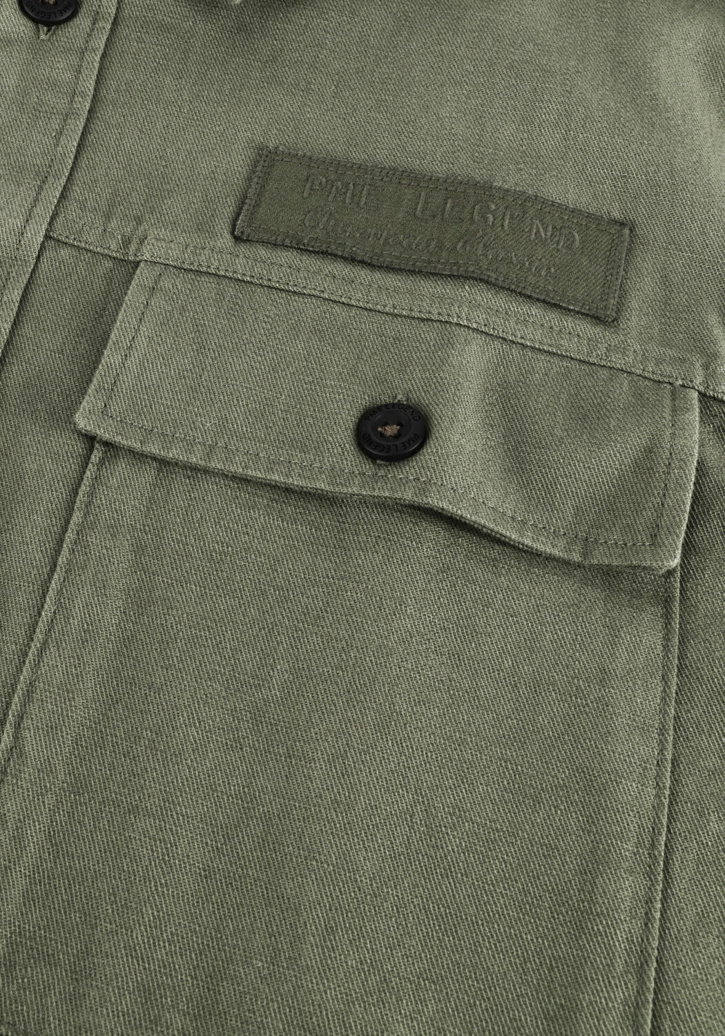 Gr&uuml;ne PME LEGEND Casual-Oberhemd WRENCHMEN S/S COTTON SLUB CARGO - large
