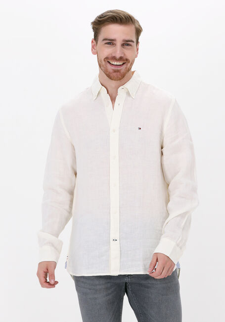 Weiße TOMMY HILFIGER Casual-Oberhemd PIGMENT DYED LINEN RF SHIRT - large