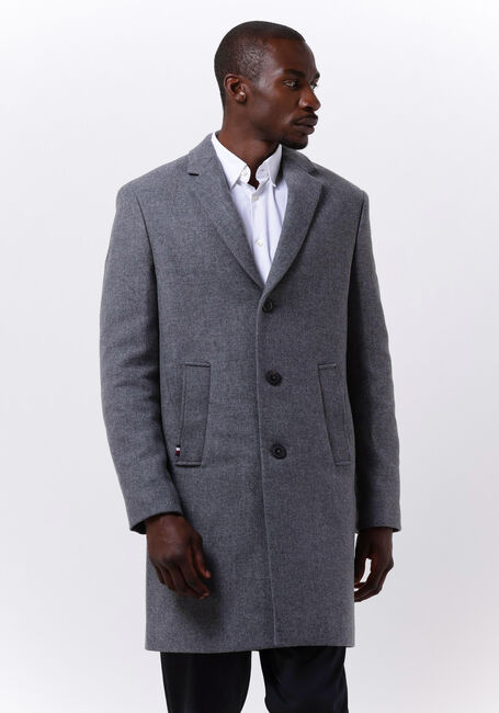 Graue TOMMY HILFIGER Mäntel DRESSED CASUAL WOOL MIX COAT - large