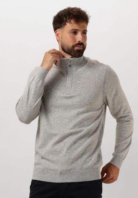 Graue PROFUOMO Pullover PULLOVER HALF ZIP BUTTON - large