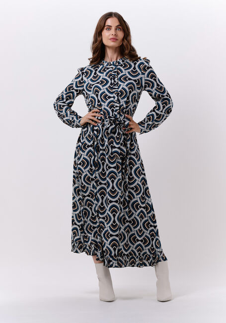 Blaue DEA KUDIBAL Maxikleid ADINA (V) - DRESS WITH RUFFLE DETAILS - large