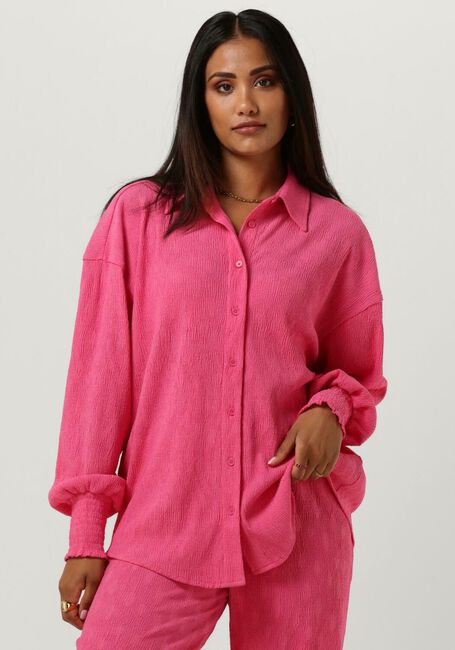 Fuchsie ALIX THE LABEL Bluse LADIES WOVEN OVERSIZED PLISSE BLOUSE - large