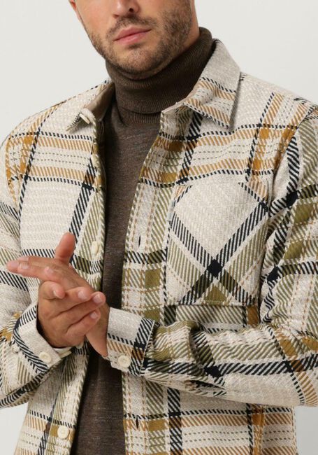 Graue CAST IRON Overshirt LONG SLEEVE SHIRT MOULINE CHECK SHIRTJACKET - large