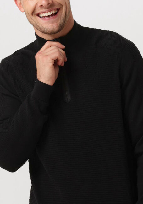 Schwarze VANGUARD Pullover HALP ZIP COLLAR COTTON STRUCTURE - large
