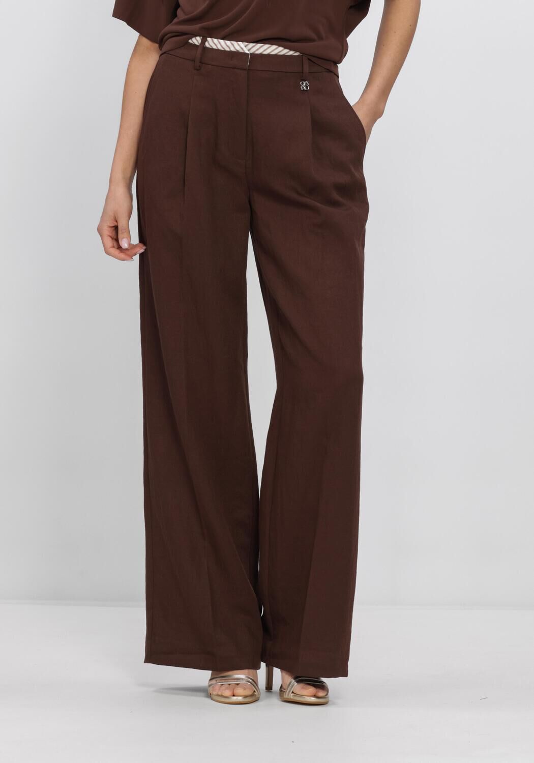 Braune DANTE6 Weite Hose KENILA WIDE LEG PANTS - large