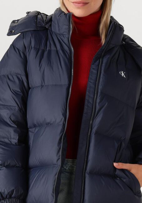 Blaue CALVIN KLEIN Wattierte Jack ESSENTIAL MIDWEIGHT LONG PUFFER - large