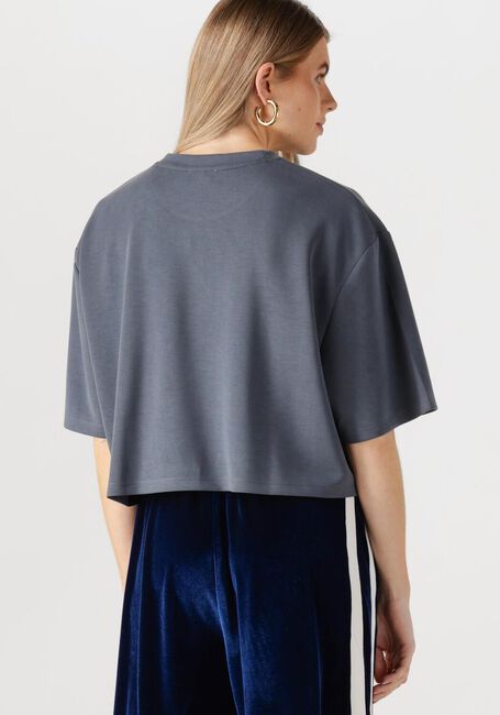 Graue ALIX THE LABEL T-shirt LADIES KNITTED FLOWY CROPPED TSHIRT - large