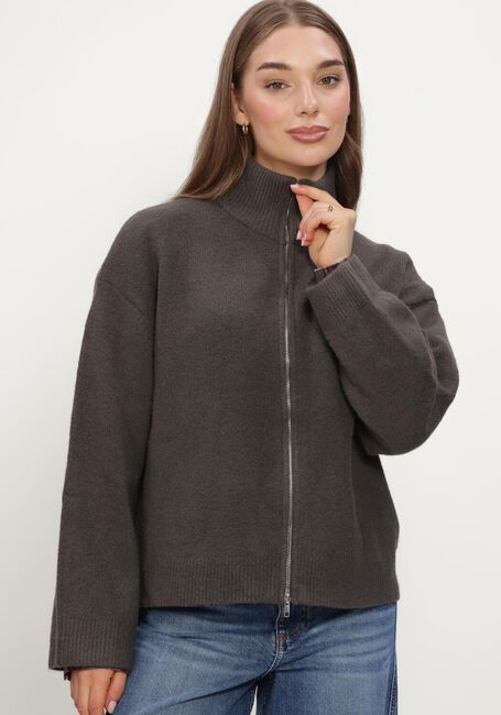 Braune NEO NOIR Strickjacke ASLEY ZIP KNIT CARDIGAN - large
