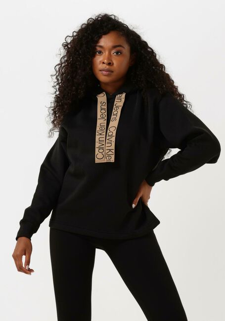Schwarze CALVIN KLEIN Sweatshirt CONTRAST DRAWCORDS HOODIE - large