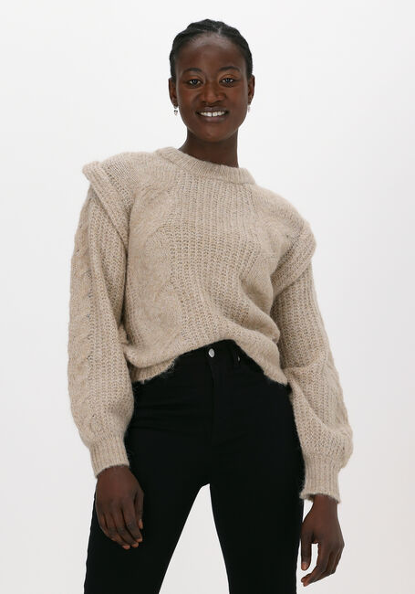 Taupe OBJECT Pullover PEACHES KNIT PULLOVER - large