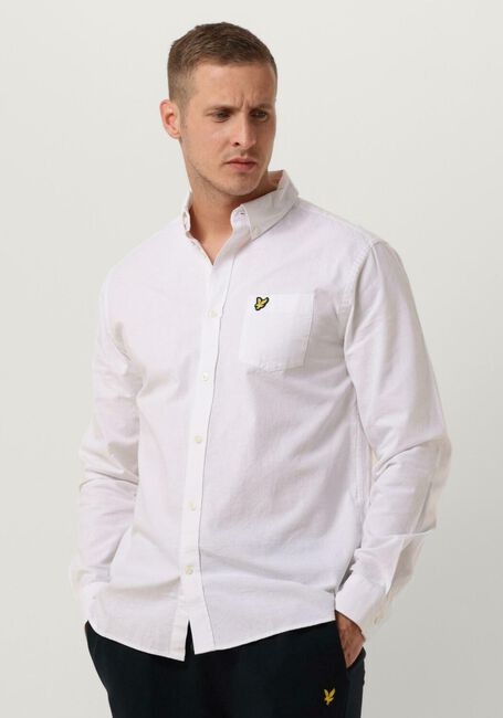 Weiße LYLE & SCOTT Casual-Oberhemd COTTON LINEN BUTTON DOWN SHIRT - large