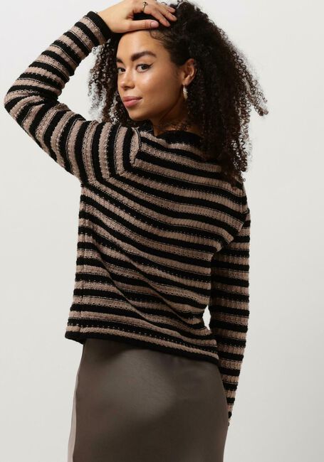 Taupe NEO NOIR Strickjacke LIMONE STRIPE KNIT JACKET - large
