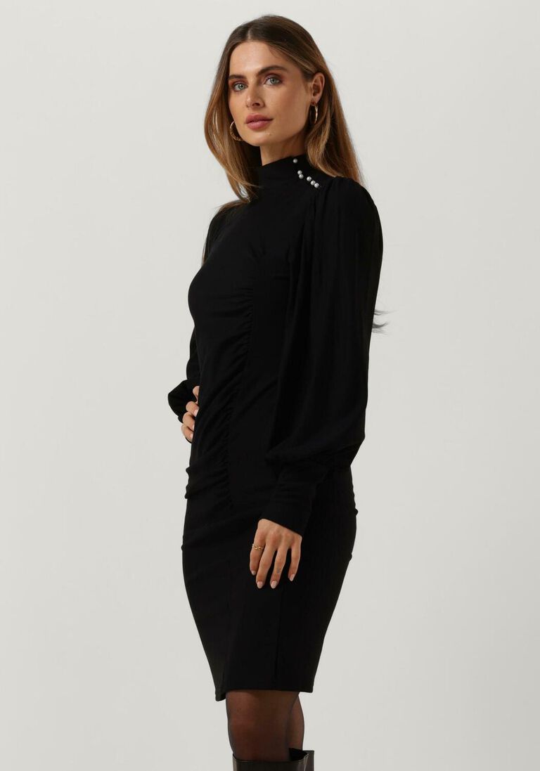 schwarze gestuz midikleid rifagz button puff dress