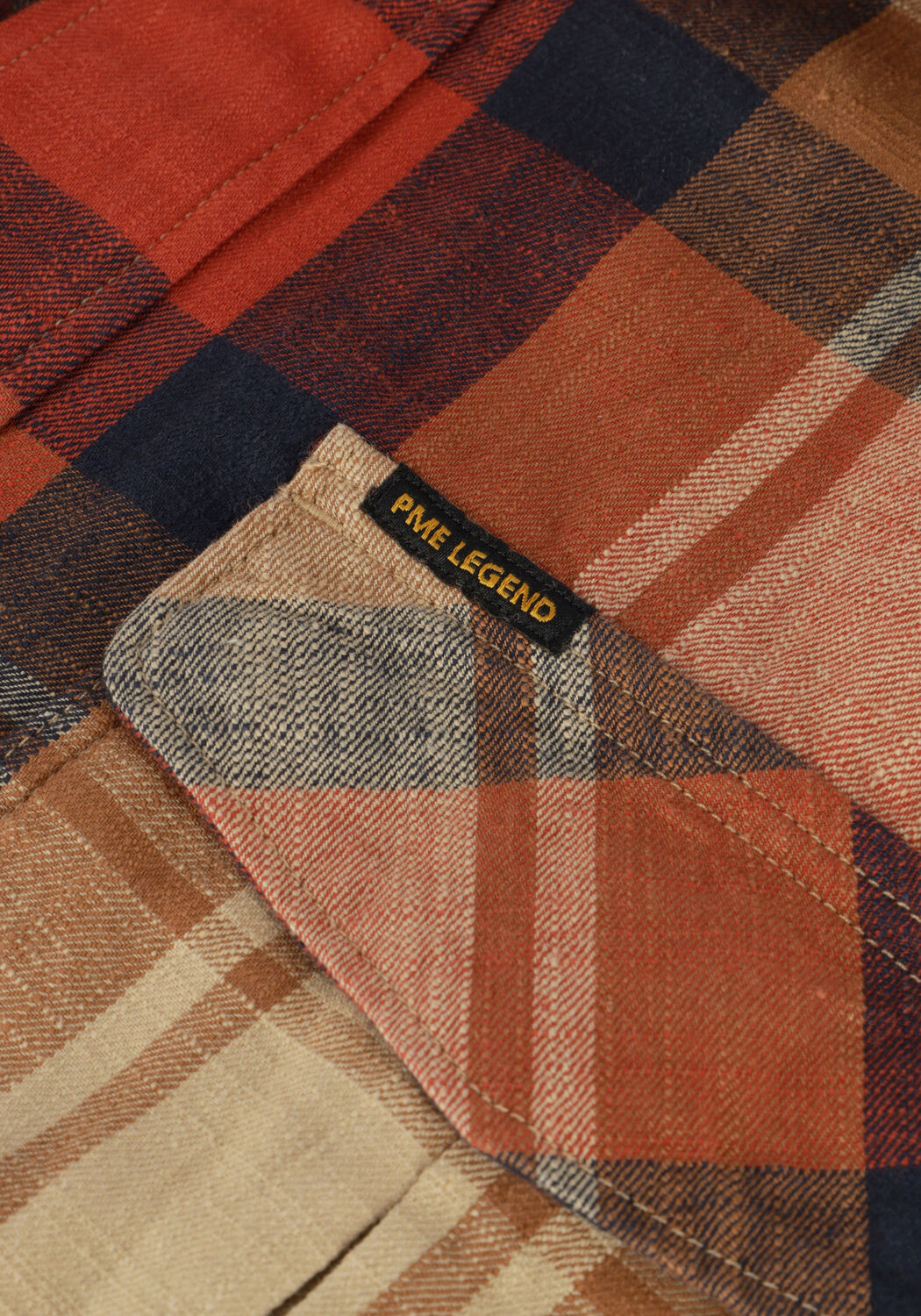 Braune PME LEGEND Casual-Oberhemd LONG SLEEVE SHIRT CTN YD SLUB CHECK - large