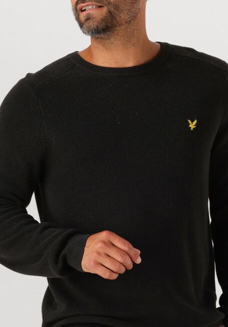 Schwarze LYLE & SCOTT Pullover ENGINEERED RIB CREW NECK - large