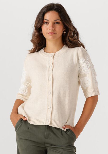 Ecru OBJECT Pullover OBJJANE 2/4 RE KNIT CARDIGAN - large