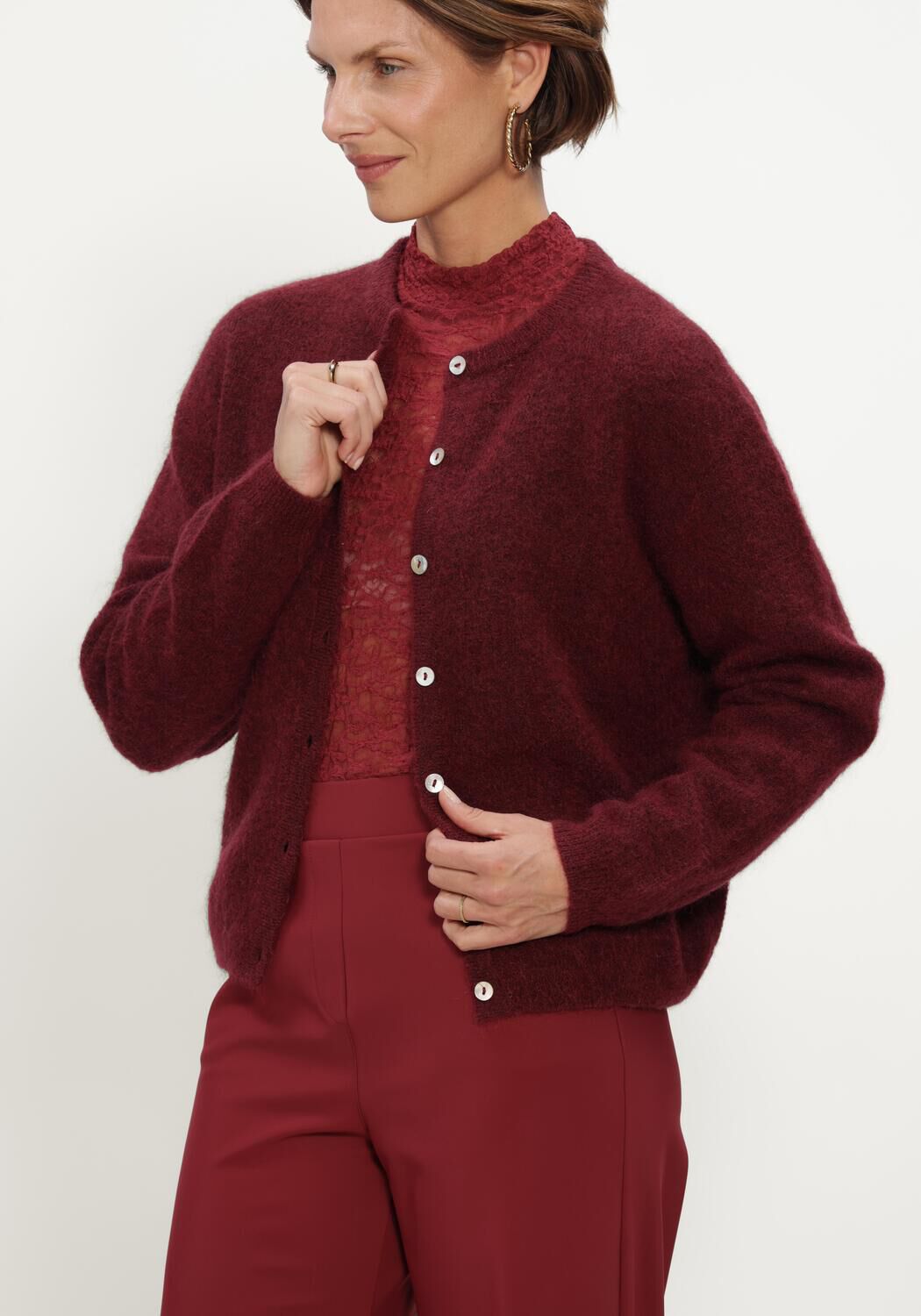 Bordeaux STUDIO ANNELOES Strickjacke Bibi cardigan - large