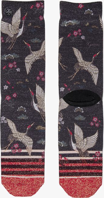 Graue XPOOOS Socken CRANE BIRD - large