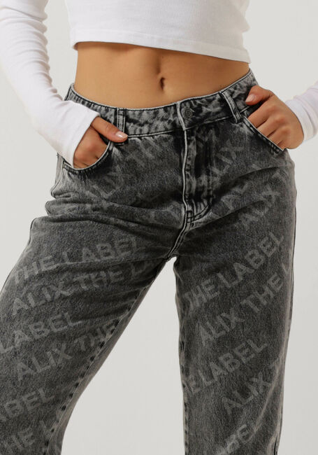 Dunkelgrau ALIX THE LABEL Mom jeans LADIES WOWVEN DENIM TEXT MOM JEANS - large