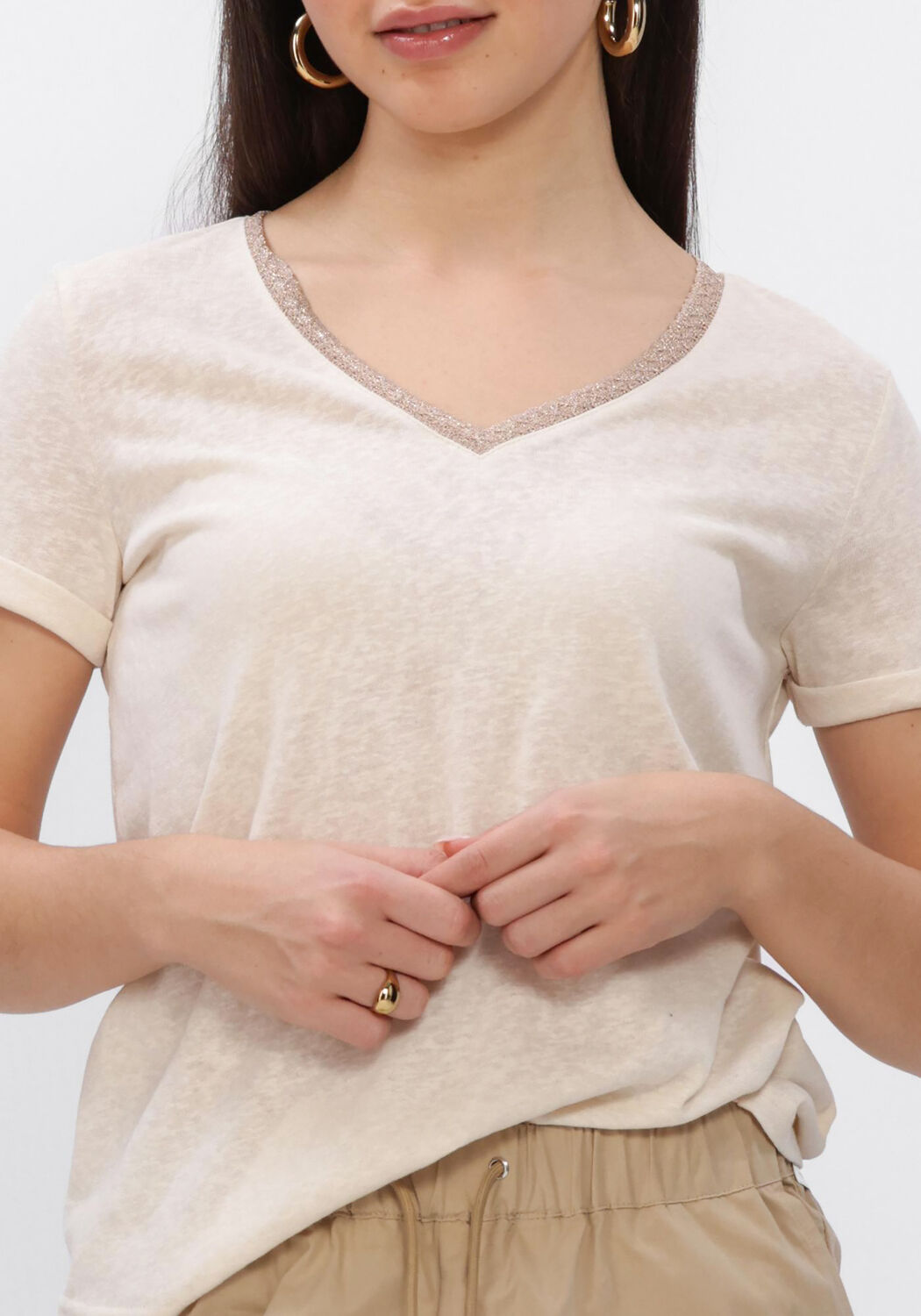 Beige GRACE & MILA T-shirt SS2617003 - large