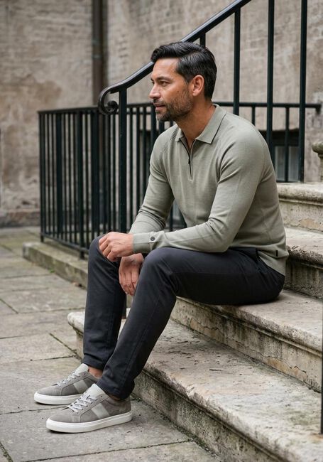 Olive CAST IRON Polo-Shirt REGULAR FIT VISCOSE BLEND - large