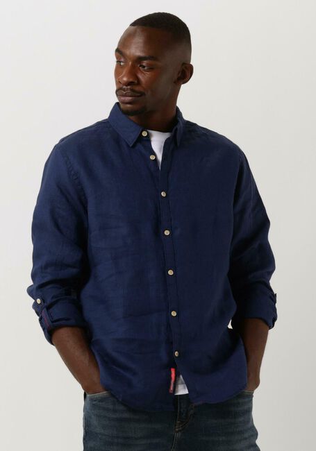 Dunkelblau SCOTCH & SODA Casual-Oberhemd REGULAR-FIT LINEN SHIRT WITH SLEEVE ROLL-UP - large