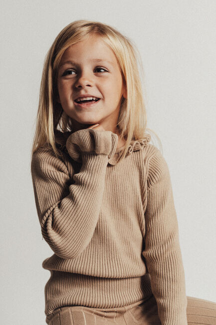 Camelfarbene BAJE STUDIO Pullover BOW - large