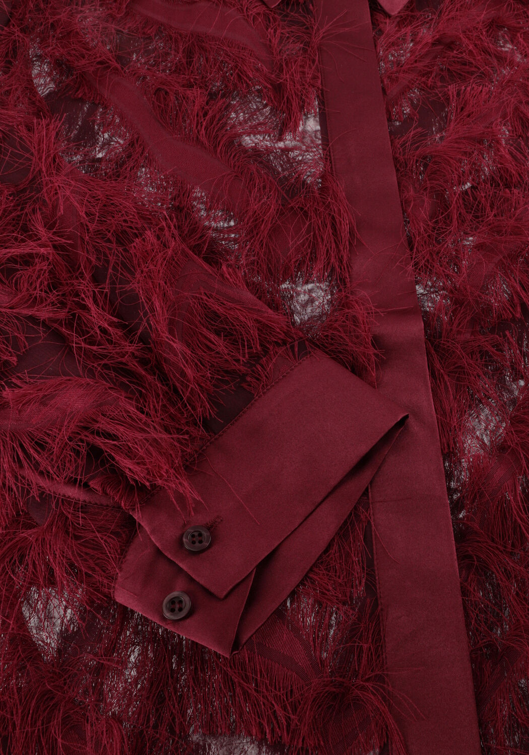 Bordeaux SELECTED WOMEN Blusen SLFMYLINE LS FLUFFY CROPPED SHIRT - large