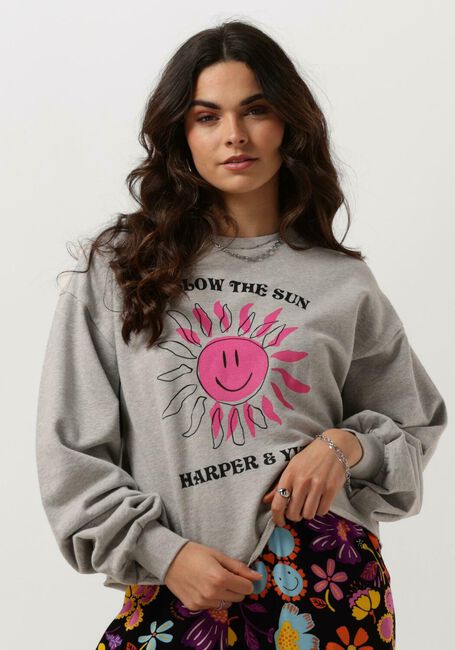 Graue HARPER & YVE Sweatshirt SMILEY-SW - large