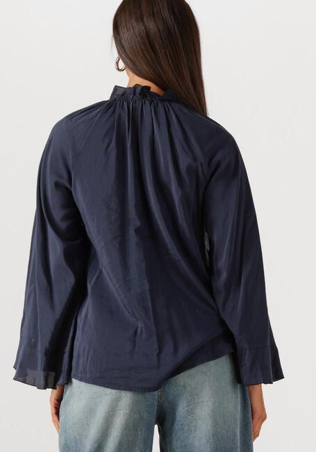 Dunkelblau SUMMUM Blusen TOP RUFFLES COTTON VISCOSE - large