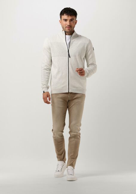 Weiße VANGUARD Strickjacke ZIP JACKET COTTON MELANGE - large